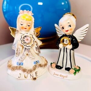 SOLD Darling Pair of Vintage 1950s Lefton/Napco June Bride & Groom Angels